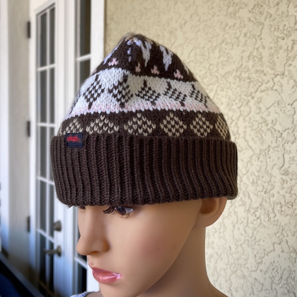 Vans MN VANS Jucti Brown Ornament Beanie Skateboarding Hat Women Men